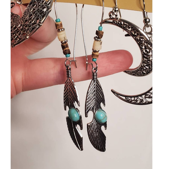 Boho Earring Earrings Set ~ 6 Pairs ~ Drop Dangle Earrings Studs - Picture 7 of 8